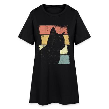 Croquis de chat - Robe T-shirt Femme - noir - Devant
