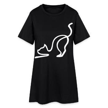 Esquisse du chat blanc - Robe T-shirt Femme - noir - Devant