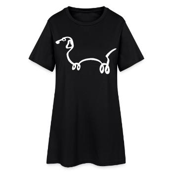 Esquisse du chien blanc - Robe T-shirt Femme - noir - Devant