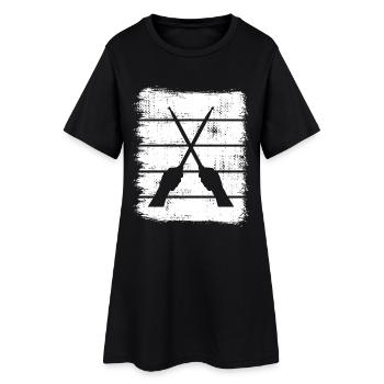 Dessin de baguettes - Robe T-shirt Femme - noir - Devant