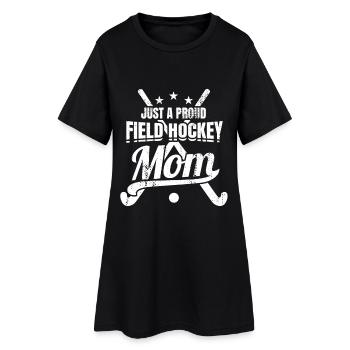 Stolze Hockey Mutter - Frauen T-Shirt-Kleid - Schwarz - Vorne