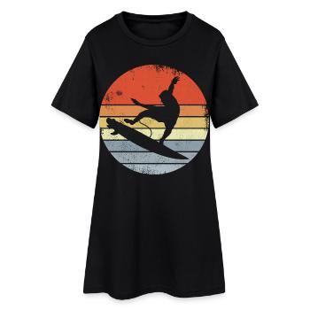 Surf Vintage Look - Robe T-shirt Femme - noir - Devant