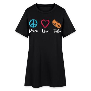 Tuba Paix Amour - Robe T-shirt Femme - noir - Devant