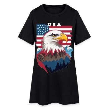 Bald eagle - Women’s T-Shirt Dress - black - Front