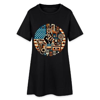 Black Music Power Faust Musik Retro - Women’s T-Shirt Dress - black - Front