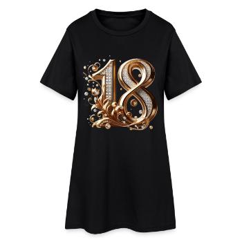 18 Jahre Gold Diamanten 18. Geburtstag Geschenk - Frauen T-Shirt-Kleid - Schwarz - Vorne