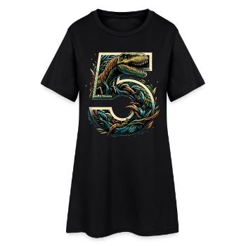 5 Jahre T-Rex 5. Geburtstag Geschenk - Frauen T-Shirt-Kleid - Schwarz - Vorne