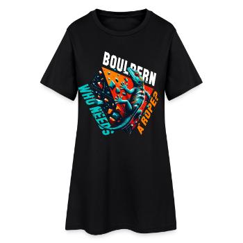 Bouldern Gecko Seil? Geschenk - Frauen T-Shirt-Kleid - Schwarz - Vorne