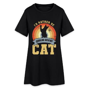 Blague de propriétaire de chat - Robe T-shirt Femme - noir - Devant