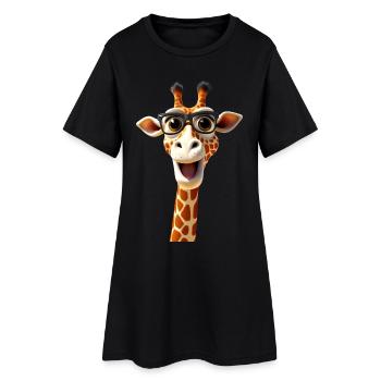 Giraffe, Wilderness, Safari, Africa, Wild Cute Giraffes - Women’s T-Shirt Dress - black - Front