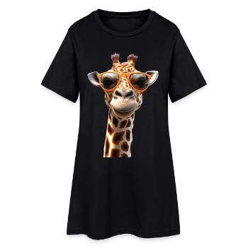 Giraffe, Wilderness, Safari, Africa, Wild Cute Giraffes - Women’s T-Shirt Dress - black - Front