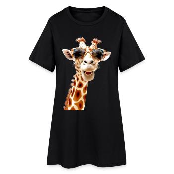 Giraffe, Wilderness, Safari, Africa, Wild Cute Giraffes - Women’s T-Shirt Dress - black - Front