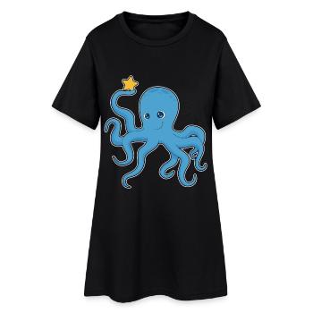 Octopus Star - Women’s T-Shirt Dress - black - Front