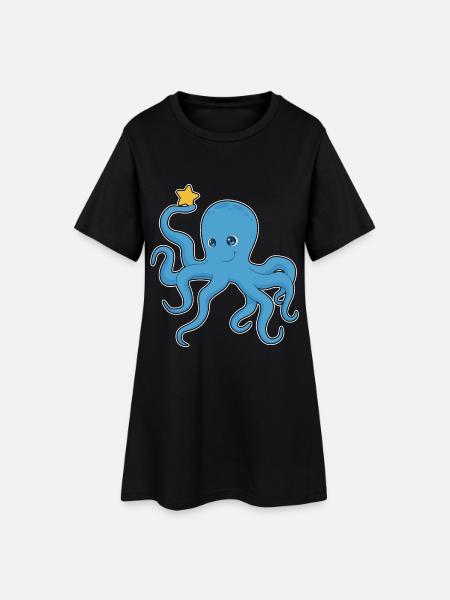 Étoile de poulpe - Robe T-shirt Femme - noir