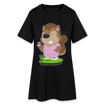 Médecine infirmière écureuil - Robe T-shirt Femme - noir - Devant