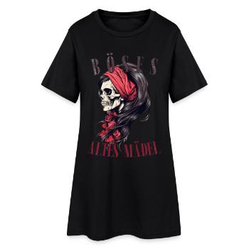 Bad Old Girl Biker Roses tête de mort Bandana - Robe T-shirt Femme - noir - Devant