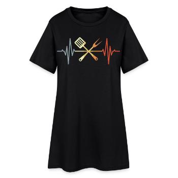Palpitations de cuillère en bois - Robe T-shirt Femme - noir - Devant