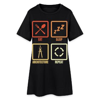 Architect's daily routine - Women’s T-Shirt Dress - black - Front