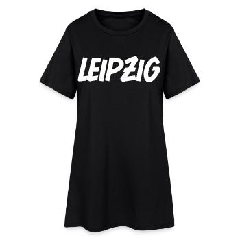 Leipzig - Frauen T-Shirt-Kleid - Schwarz - Vorne