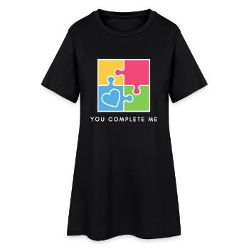 Tu me complètes, le véritable amour, la Saint-Valentin - Robe T-shirt Femme - noir - Devant