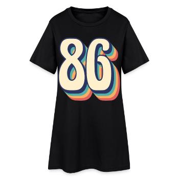 Vintage Retro T-Shirt Nummer 86 Eighty Six - Frauen T-Shirt-Kleid - Schwarz - Vorne