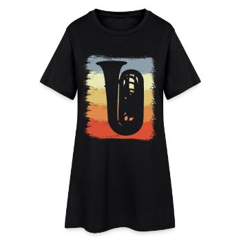 Croquis de Tuba Vintage - Robe T-shirt Femme - noir - Devant