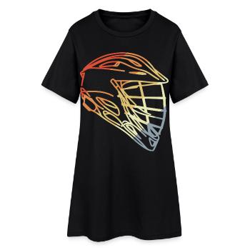 Casque de crosse style rétro - Robe T-shirt Femme - noir - Devant