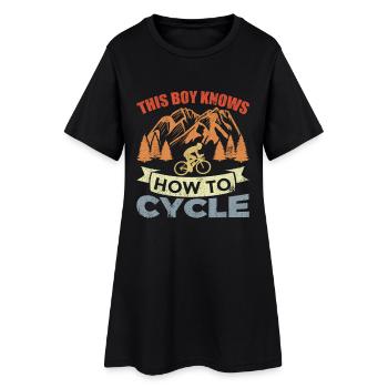 Garçon de bicyclette - Robe T-shirt Femme - noir - Devant