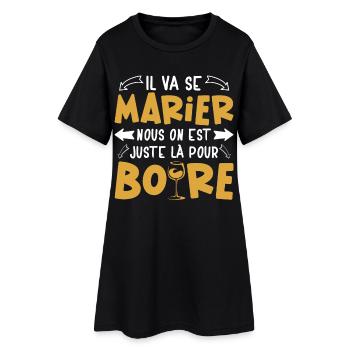 Humour EVG Cadeau Futur Marié Garçon Mariage Team - Robe T-shirt Femme - noir - Devant