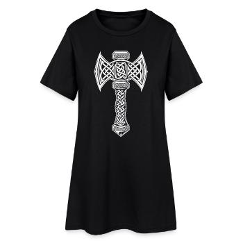Mjöllnir symbole viking - Robe T-shirt Femme - noir - Devant