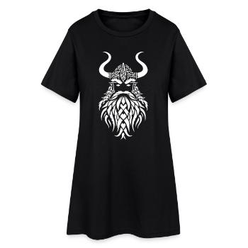 Viking warrior head - Robe T-shirt Femme - noir - Devant