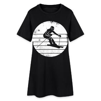 Skieur - Robe T-shirt Femme - noir - Devant