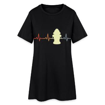 Ligne de coeur de bouche d’incendie Vintage - Robe T-shirt Femme - noir - Devant