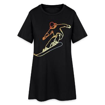 Snowboarder Sketch - Women’s T-Shirt Dress - black - Front