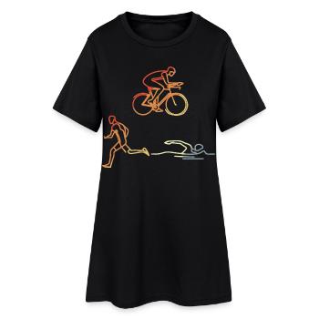 Triathlète vintage - Robe T-shirt Femme - noir - Devant