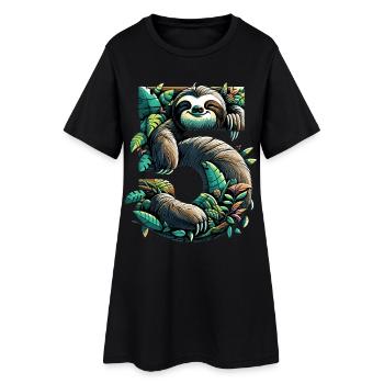 5 Jahre Faultier 5. Geburtstag Geschenk - Frauen T-Shirt-Kleid - Schwarz - Vorne