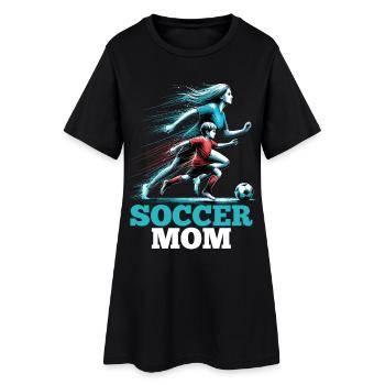 Soccer Mom Fußball Geschenk - Frauen T-Shirt-Kleid - Schwarz - Vorne