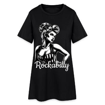 Rockabilly Frau Geschenk - Frauen T-Shirt-Kleid - Schwarz - Vorne
