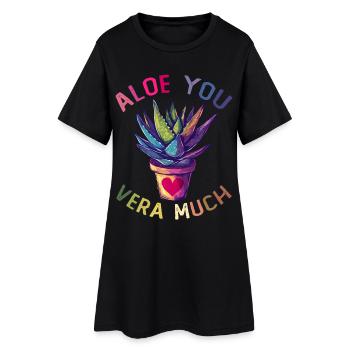 Aloe You plantes succulentes jardinage jardinier - Robe T-shirt Femme - noir - Devant