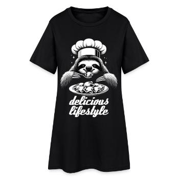 Pelmeni Sloth Délicieux Style de vie Chef Gesche - Robe T-shirt Femme - noir - Devant