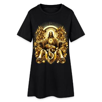 Splendeur céleste Ange Jésus d’or - Robe T-shirt Femme - noir - Devant