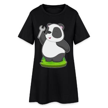 Panda Mechanic Wrench Workshop - Women’s T-Shirt Dress - black - Front