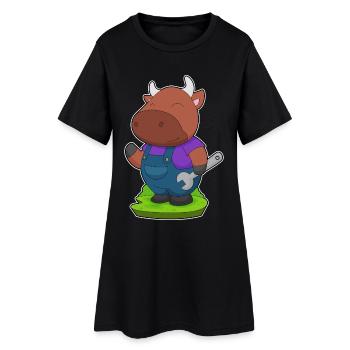 Bull Mechanic Wrench Workshop - Women’s T-Shirt Dress - black - Front