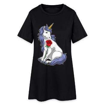 Licorne Rose - Robe T-shirt Femme - noir - Devant