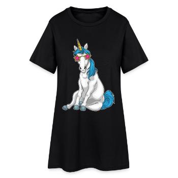Lunettes de soleil licorne - Robe T-shirt Femme - noir - Devant