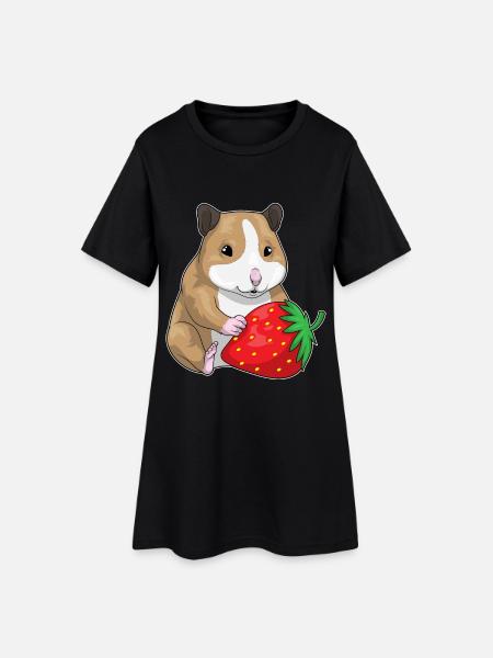 Hamster Fraise - Robe T-shirt Femme - noir