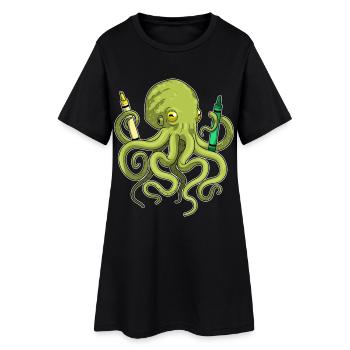 Octopus Student Crayons School - Women’s T-Shirt Dress - black - Front