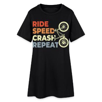 Dicton de vélo de montagne vintage - Robe T-shirt Femme - noir - Devant