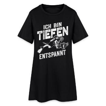 Tauchen Ich bin tiefenentspannt - Frauen T-Shirt-Kleid - Schwarz - Vorne