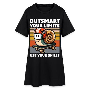Skate Snail – Skills instead of limits - Women’s T-Shirt Dress - black - Front